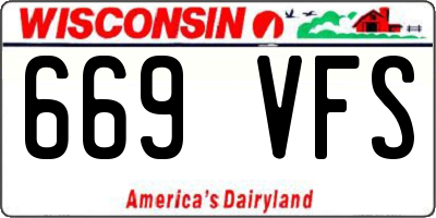 WI license plate 669VFS