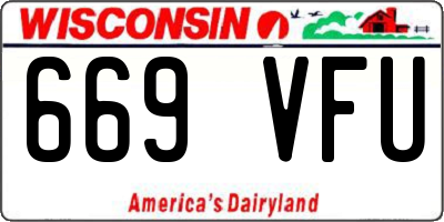 WI license plate 669VFU