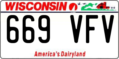 WI license plate 669VFV
