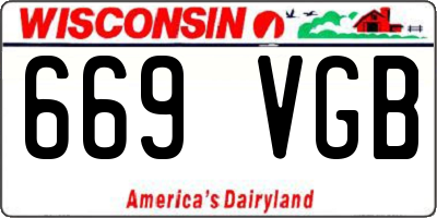 WI license plate 669VGB