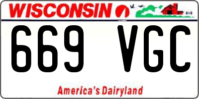 WI license plate 669VGC