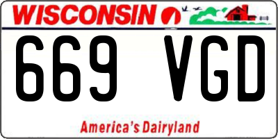 WI license plate 669VGD
