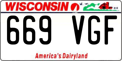 WI license plate 669VGF