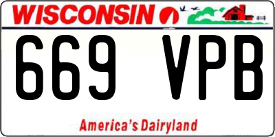 WI license plate 669VPB