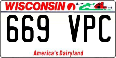 WI license plate 669VPC