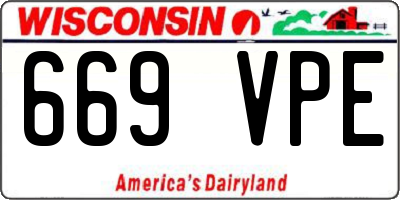 WI license plate 669VPE