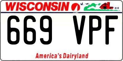 WI license plate 669VPF