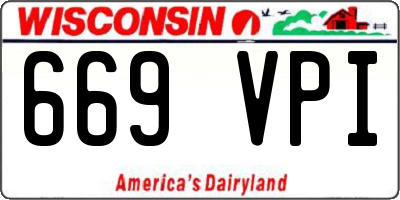 WI license plate 669VPI