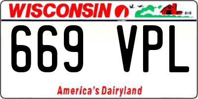 WI license plate 669VPL