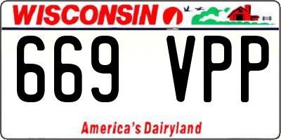 WI license plate 669VPP