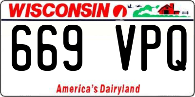 WI license plate 669VPQ
