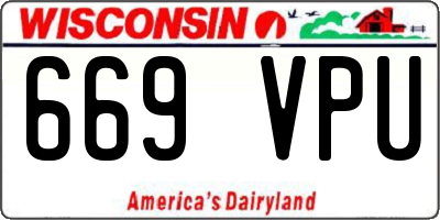 WI license plate 669VPU