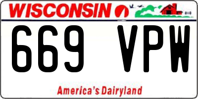 WI license plate 669VPW