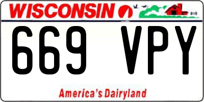 WI license plate 669VPY