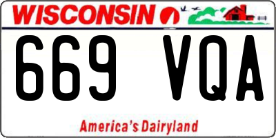 WI license plate 669VQA