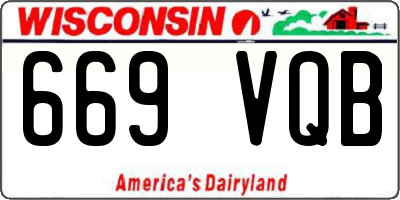 WI license plate 669VQB
