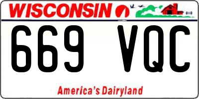 WI license plate 669VQC