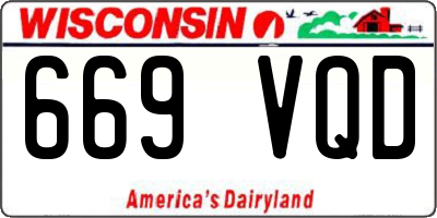 WI license plate 669VQD