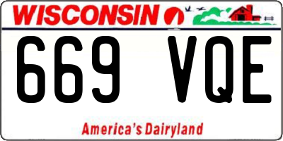 WI license plate 669VQE