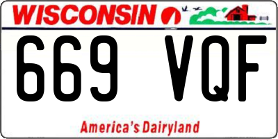 WI license plate 669VQF