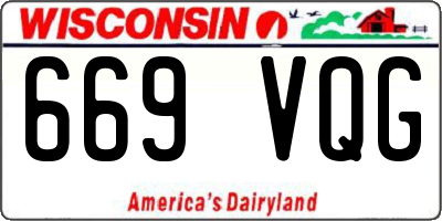 WI license plate 669VQG