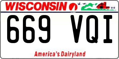 WI license plate 669VQI