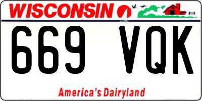 WI license plate 669VQK
