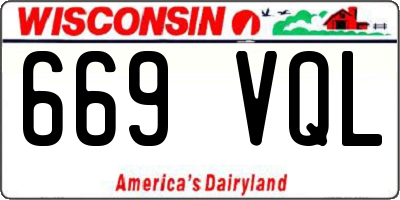 WI license plate 669VQL