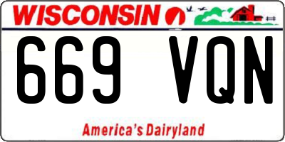 WI license plate 669VQN