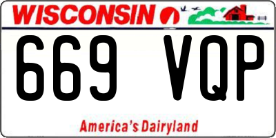 WI license plate 669VQP