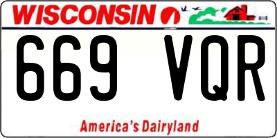 WI license plate 669VQR