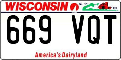 WI license plate 669VQT
