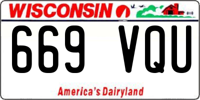 WI license plate 669VQU