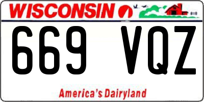WI license plate 669VQZ
