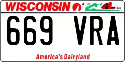 WI license plate 669VRA