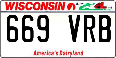 WI license plate 669VRB