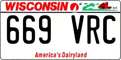 WI license plate 669VRC