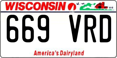 WI license plate 669VRD