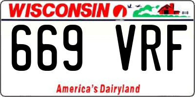 WI license plate 669VRF