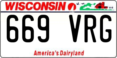 WI license plate 669VRG