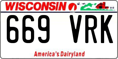WI license plate 669VRK
