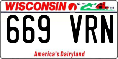 WI license plate 669VRN
