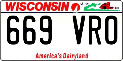 WI license plate 669VRO