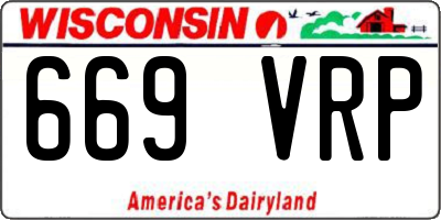 WI license plate 669VRP
