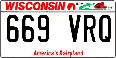 WI license plate 669VRQ