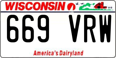 WI license plate 669VRW