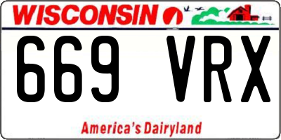 WI license plate 669VRX