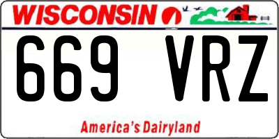 WI license plate 669VRZ