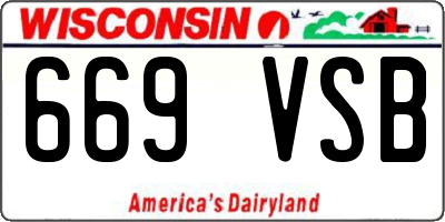 WI license plate 669VSB