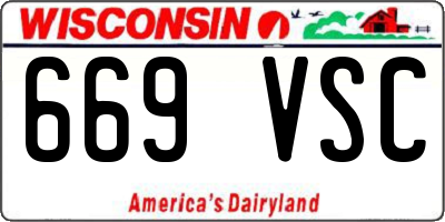 WI license plate 669VSC